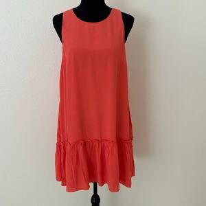Banana Republic Sleeveless Orange Ruffle Dress Size M